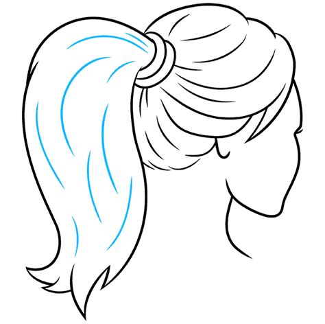 how to draw a ponytail